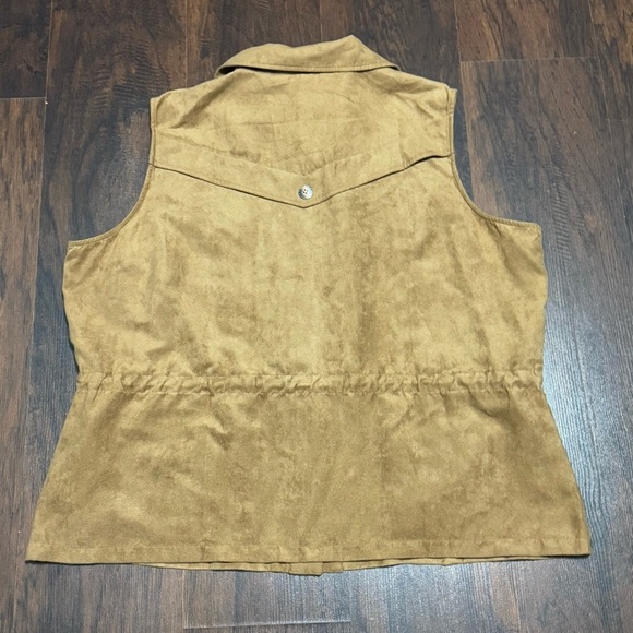 DRAPER’S & DAMON’S Brown Sleeveless Faux Suede Microfiber Women's Jacket in 2X - Picture 13 of 16